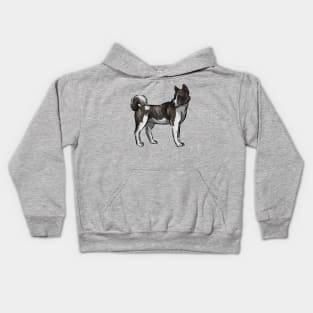 American Akita Dog Cartoon | Brindle Kids Hoodie